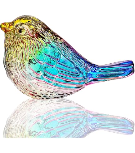 Amazon.com: Daum 'Pate De Verre' Crystal Lovebirds, Blue & Green